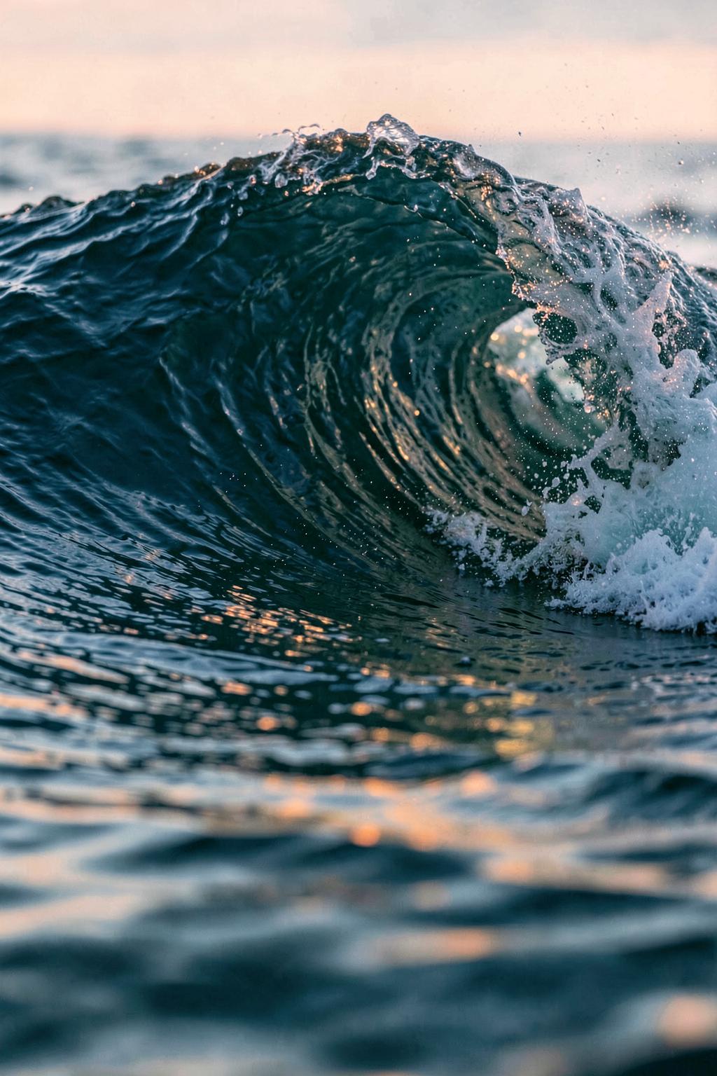 Atlantic wave at sunrise